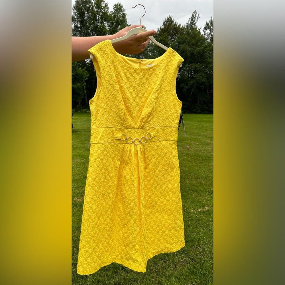 NWT Sandra Darren Sleeveless Yellow Dress Sz 14